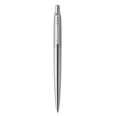 PARKER Jotter Ballpoint Pen   Stainless Steel with Chrome Trim   Medium Point Blue Ink   Gift Box (Pack of 2)