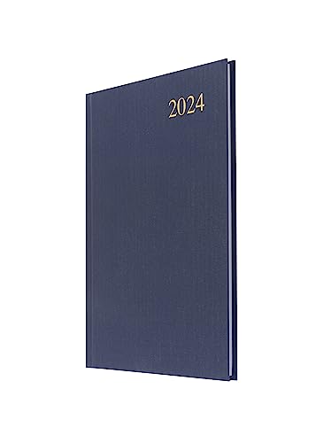 Collins Debden Collins Essential A5 Diary Week to View Planner 2024 - Eco Friendly, Recycled Paper and Fully Recyclable - Complete Planner 2024 Daily, Weekly, and Monthly View - (A5 Size, Navy Blue)