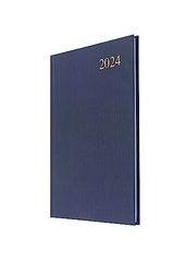 Collins Debden Collins Essential A5 Diary Week to View Planner 2024 - Eco Friendly, Recycled Paper and Fully Recyclable - Complete Planner 2024 Daily, Weekly, and Monthly View - (A5 Size, Navy Blue)