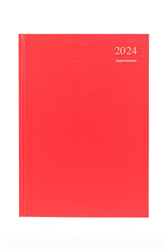 Collins Debden Collins Essential A4 Diary 2024 Daily Planner With Appointments - Eco Friendly, Recycled Paper, Fully Recyclable - 2024 Page A Day Diary - A4 Size Business, Academic and Personal (Red)