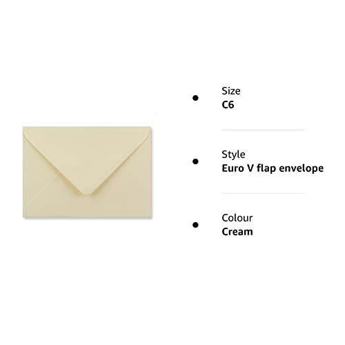 arkCRAFT 25 x C6 Premium Envelopes 100gsm 114mm x 162mm (Cream)