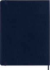 Moleskine - Classic Ruled Paper Notebook - Soft Cover and Elastic Closure Journal - Color Sapphire Blue - Size Extra Large 19 x 25 A4 - 192 Pages