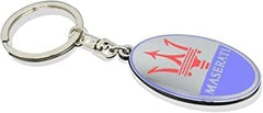 SFEG Car Logo Keychain for Car 3D Chrome Metal Alloy Key Chain Gifts for Women and Men Keyring (fit Maser Blue)