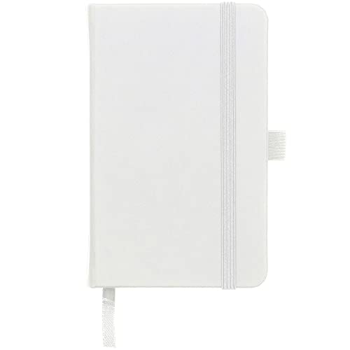 Savvy Bee 2 x Notebooks, Double Pack A6 Notebook New Lined Pocket Hardback Small Journal with pen loop, elastic closure and ribbon marker 196 pages / 98 sheets Notepad Notes Pad (White)