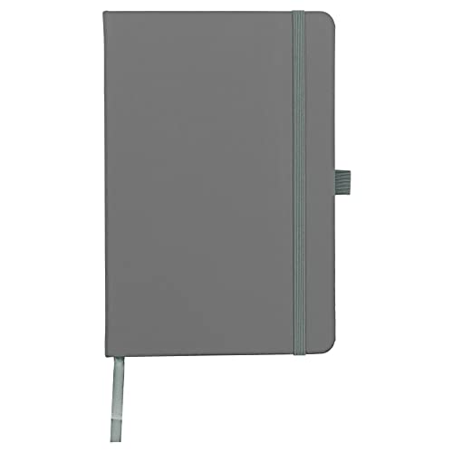 Savvy Bee Premium A5 Notebook New Lined Hardback Journal with Pen Loop,196 Page, Elastic Closure and Ribbon Marker Notepad Note Book Notes Pad (Grey)