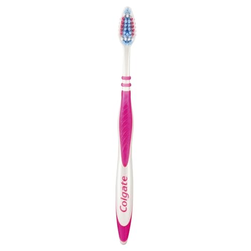 Colgate Zig Zag Medium Toothbrush Pack of 3, Multi Angle Cross Bristles with Flexible Neck for Gum Comfort, 3 Count (Pack of 1).