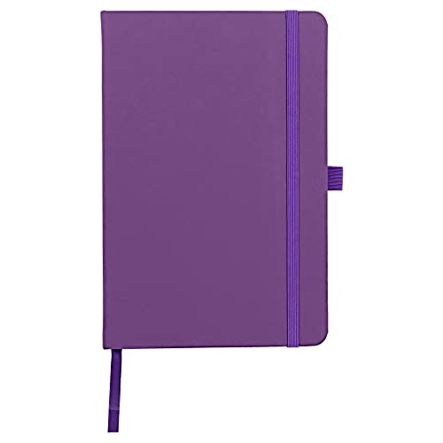 Savvy Bee Premium A5 Notebook New Lined Hardback Journal with Pen Loop,196 Page, Elastic Closure and Ribbon Marker Notepad Note Book Notes Pad (Purple)