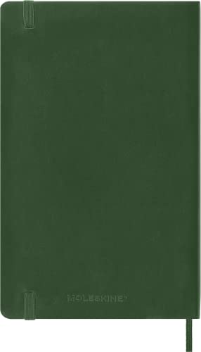 Moleskine Classic Dotted Paper Notebook - Soft Cover and Elastic Closure Journal - Color Myrtle Green - Large 13 x 21 A5 - 192 Pages