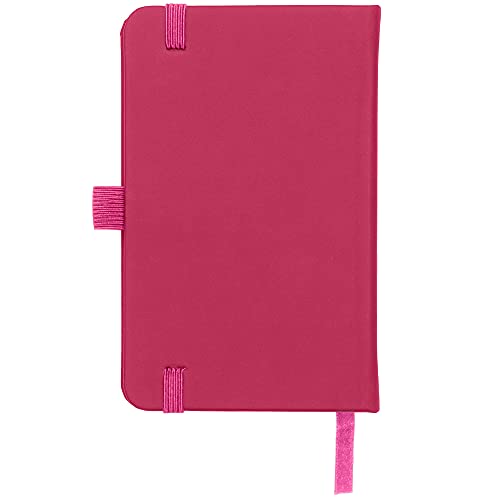 Savvy Bee Premium A6 Notebook New Lined Pocket Hardback Small Journal with pen loop, elastic closure and ribbon marker 196 pages / 98 sheets Notepad Note Book Notes Pad (Pink)