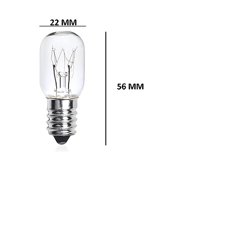 kanta 220-240V 15W T20 Single Tungsten Lamp E14 Screw Base Refrigerator Bulb, Pack of 2, Warm White