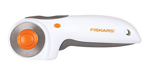 Fiskars Trigger Rotary Cutter, With Blade, 45 mm, For Right and Left-handed Users, Orange/White/Grey, 1003910