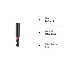 Milwaukee 48-32-4502 Shockwave Impact Duty 1/4 inches Hex Shank Magnetic 2.36 inches Bit Tip Holder