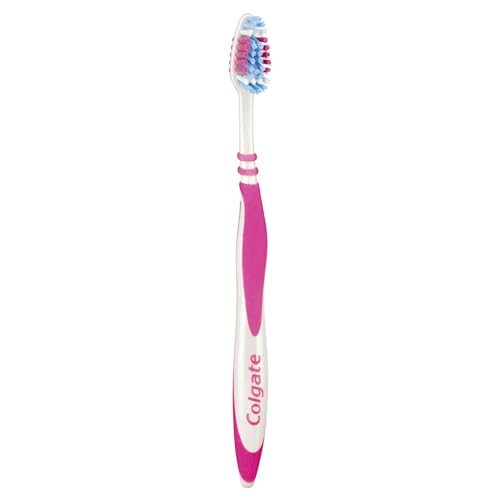 Colgate Zig Zag Medium Toothbrush Pack of 3, Multi Angle Cross Bristles with Flexible Neck for Gum Comfort, 3 Count (Pack of 1).