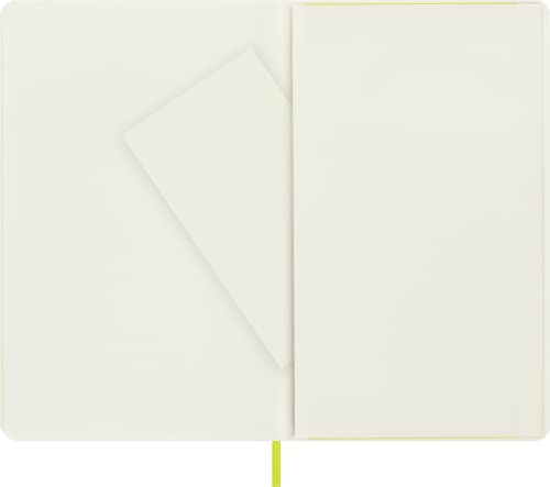 Moleskine - Classic Notebook, Plain Notebook, Soft Cover and Elastic Closure, Size Large 13 x 21 cm, Colour Lemon Green, 240 Pages