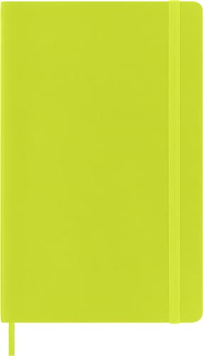 Moleskine - Classic Notebook, Plain Notebook, Soft Cover and Elastic Closure, Size Large 13 x 21 cm, Colour Lemon Green, 240 Pages