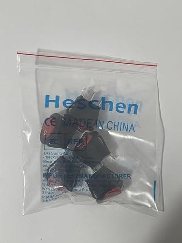 Heschen Red Round Rocker Switch Round ON-OFF SPST 3 Terminals 10A 250VAC UL VDE 5Pack