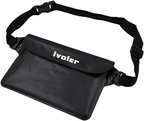 ivoler Waterproof Pouch Bag, 2 Pack Universal Waterproof Case Dry Bag for Beach,Swim,Boating,Kayaking,Hiking,Protects Iphone Phone, Camera, Cash, Document from Water, Sand, Snow.(BlackandBlack)