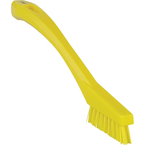 Vikan 44016 Very Hard Detail Brush, Yellow, 205mm Length, 20mm Width, 40mm Height, 4401