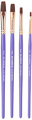 Humbrol Hubrol Pack of 4 Paint Set Flat-3mm, Purple, Flat Brushes Size 3mm, 5mm, 7mm, 10mm Brush Pack