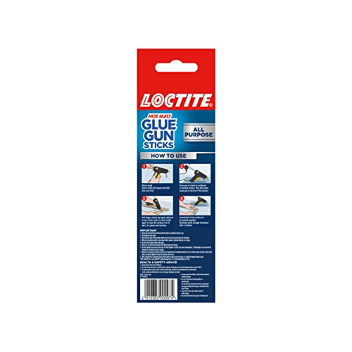 Loctite Hot Melt Glue Gun Sticks, All Purpose Hot Glue Gun Refills for DIY, Craft & Repair, Glue Gun Refills with High Transparency Drying for Wood, Metal, PVC & More, 1 x 6 Sticks