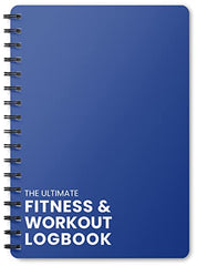 Ultimate Gym Workout Log Book, XL A5 Exercise, Fitness and Training Diary & Journal – 100 Page with Exercise, Cardio & Notes Sections, Set Goals & Track Progress - (Blue)