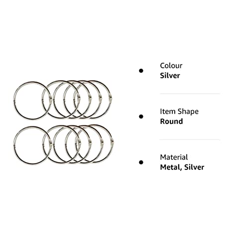 SCLF 5CM Large Binder Rings 12 Pack 2 Inch 50mm Diameter Book Loose Leaf Binder Rings Key Keychain Rings