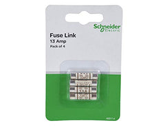 Schneider Electric Exclusive - Fuse Cartridge, 13A, 13Amp, Fuses Assorted, Mains Household UK, Brown, 400114, Pack of 4