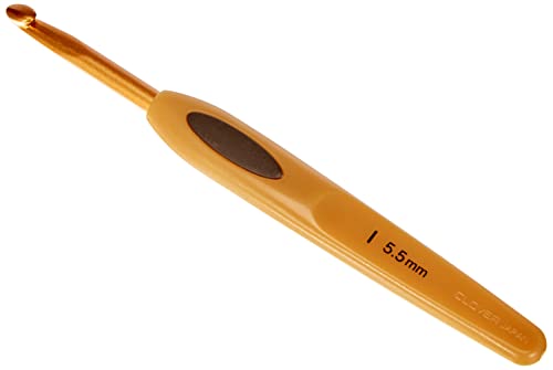 clover 1009/I Soft Touch Crochet Hook: 5.50mm, 5.5mm, Yellow