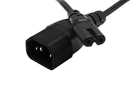 CERRXIAN 12-Inch IEC320-C14 3 pin Male Plug to Figure 8 C7 Plug Power Adapter Cable