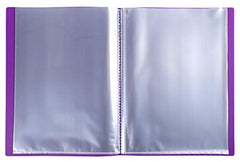 Exacompta - Ref 88226E - Semi-Rigid PP Display Book - Suitable for A4 Documents, Wipeable Cover, 500 Micron Polypropylene, 20 Pockets, 40 Viewing Pages - Purple Cover (Pack of 2)