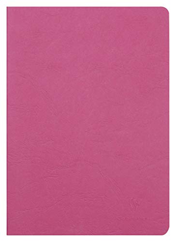 Clairefontaine 733002C Collection Age Bag A Red Stapled Notebook - A4 21x29.7 cm - 96 Plain White Pages - 90 g Paper - Glossy Leather Grain Card Cover