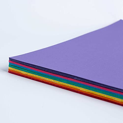 House of Card & Paper A4 160 GSM Card - Rainbow Coloured Card (Pack of 50 Sheets)