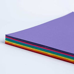 House of Card & Paper A4 210 GSM Card - Rainbow Coloured Card (Pack of 50 Sheets)