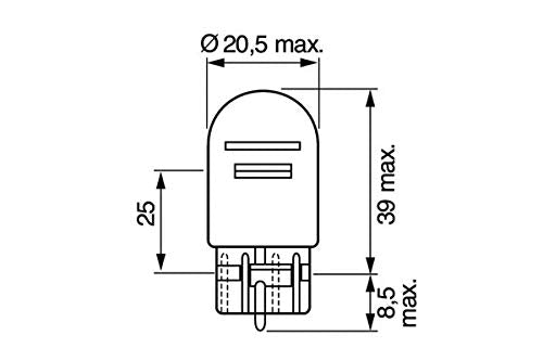 Bosch 580 (W21/5W) Original equipment Car Light Bulbs - 12 V 21/5 W W3x16q - 2 Bulbs, White