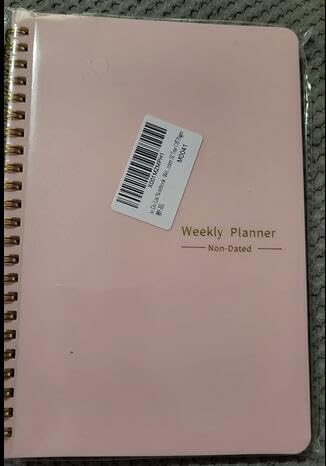 Weekly Planner Notebook, Undated A5 Planner Notebook Daily Planner To Do List Diary,Weekly Goals Planner with Habit Tracker 52 Weeks Planning for College Work Adhd Planner(Pink)