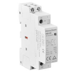 Heschen Household AC Contactor, HS1-25, 2 Pole 1NO 1NC, AC 220V/230V Coil Voltage, 35 mm DIN Rail Mount