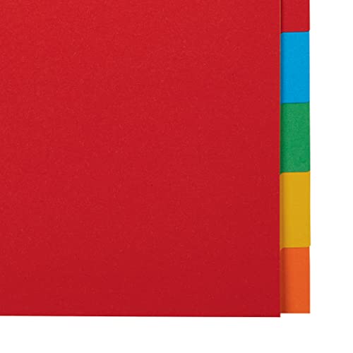 Esselte A4 1-10 Dividers, Heavy Duty Recycled Cardboard, Red/Multicolour (Pack of 2)