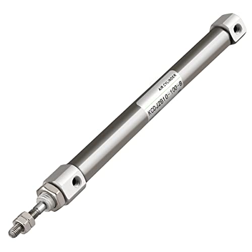 Heschen Stainless Steel Slim Air Pneumatic Cylinder, CDJ2B 10-100, M5 Port, 10mm Bore, 100mm Stroke, Double Acting Single Rod