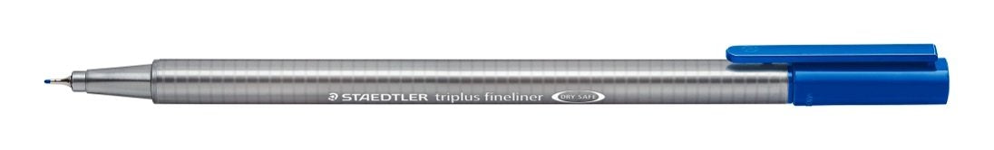 STAEDTLER 334-3 Triplus Fineliner Superfine Pen, 0.3mm Line Width - Blue (Box of 10)