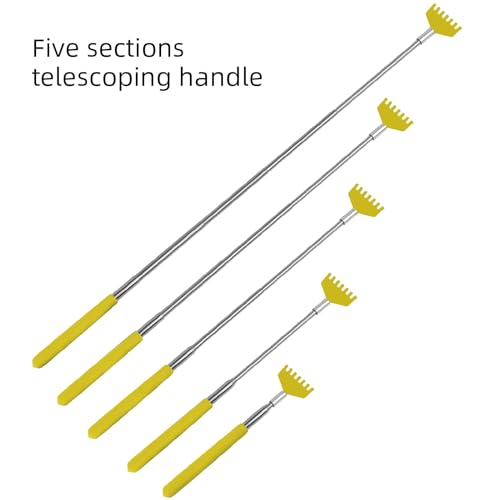 Back Scratcher, WOVTE Portable Extendable Stainless Steel Telescoping Back Massager for Adults Men Women Stocking Fillers Gifts for Men(Yellow)