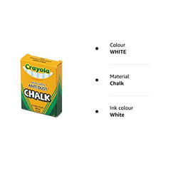 Crayola White Chalk - 12 Stick Pack