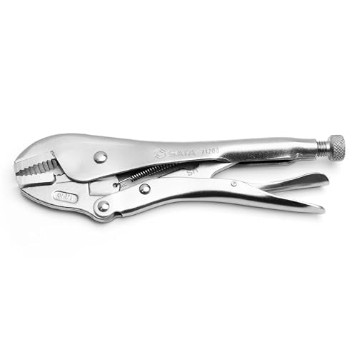 SATA ST71203ST 10-Inch Straight Jaw Locking Pliers, with a Chrome Molybdenum Alloy Steel Body and an Integrated Wire Cutter