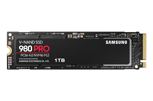 Samsung 980 PRO (MZ-V8P1T0BW)   NVMe M.2 Internal Solid State Drive, PCIe 4.0, 1 TB, Intelligent Thermal Control