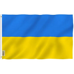 Anley Fly Breeze 3x5 Foot (90 X 150cm) Ukraine Flag - Vivid Color and UV Fade Resistant - Canvas Header and Double Stitched - Ukrainian National Flags Polyester with Brass Grommets 3 X 5 Ft