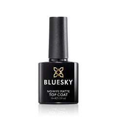 Bluesky Gel Polish Matte No Wipe Top Coat, Soak-off UV LED Gel Nail Polish, Matte Finish, Long Lasting, Clear, 10ml