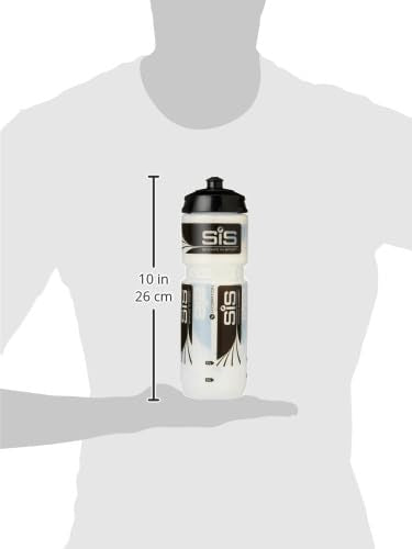 Science In Sport SIS Clear Sports Water Bottle, Plastic Water Bottle, Black Logo, Transparent Colour, 800 ml