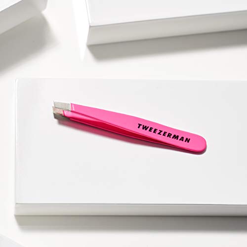 Tweezerman Neon Pink Stainless Steel Mini Slant Tweezer