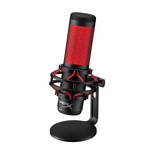 HyperX QuadCast – Standalone Microphone for streamers, content creators and gamers PC, PS4, and Mac, usb