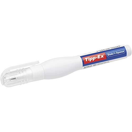 Bic Tipp-Ex 'Shake'n Squeeze', Correction Pens, Opaque Correction Fluid, 8 ml, Pack of 3, White