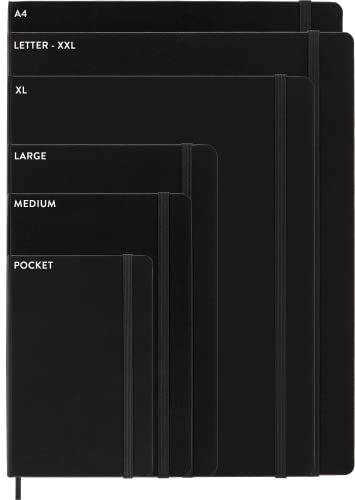 Moleskine - Classic Expanded Dotted Paper Notebook - Hard Cover and Elastic Closure Journal - Color Black - Size Large 13 x 21 A5 - 400 Pages